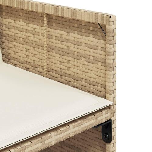 Spisebordssæt til haven 15 dele med hynder polyrattan beige