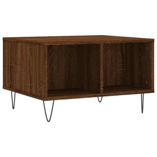 Sofabord 60x50x36,5 cm konstrueret træ brun egetræsfarve