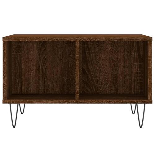 Sofabord 60x50x36,5 cm konstrueret træ brun egetræsfarve