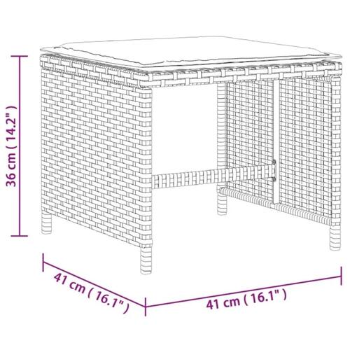 Spisebordssæt til haven 15 dele med hynder polyrattan beige