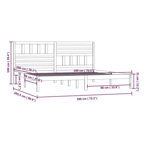 Sengeramme 180x200 cm massivt fyrretræ