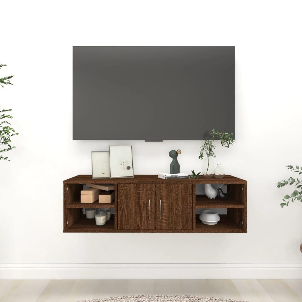 Væghylde 102x30x29 cm konstrueret træ brun egetræsfarve