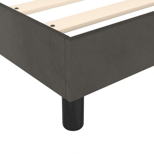 Boxspring sengeramme i fløjl - mørkegrå 160×200 cm