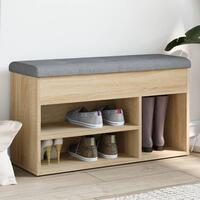 Skobænk 82x32x45,5 cm konstrueret træ sonoma-eg
