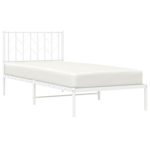 Sengeramme med sengegavl 90x200 cm metal hvid