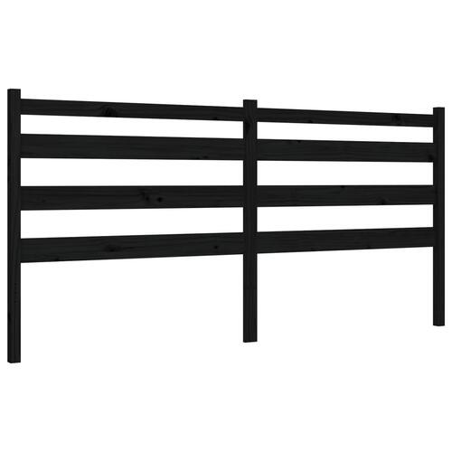 Sengeramme med sengegavl 200x200 cm massivt træ sort
