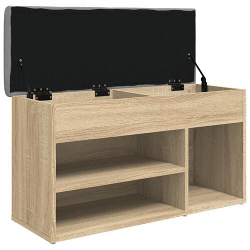 Skobænk 82x32x45,5 cm konstrueret træ sonoma-eg