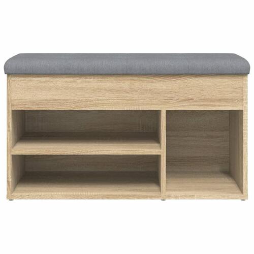 Skobænk 82x32x45,5 cm konstrueret træ sonoma-eg