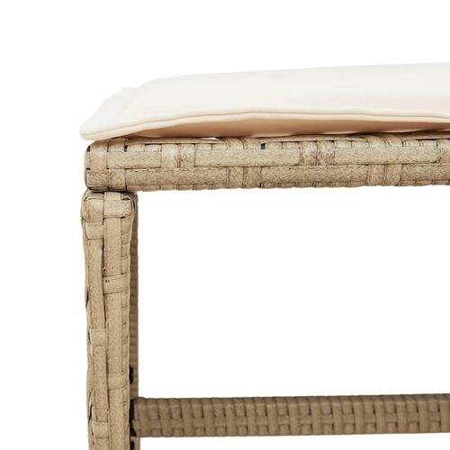 Spisebordssæt til haven 15 dele med hynder polyrattan beige