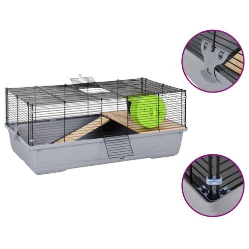 Hamsterbur 80x45x34 cm polypropylen og metal grå