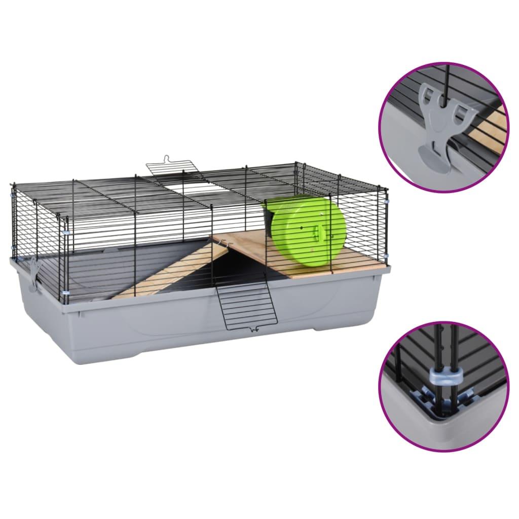 Hamsterbur 80x45x34 cm polypropylen og metal grå