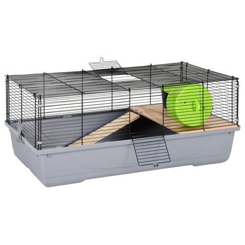Hamsterbur 80x45x34 cm polypropylen og metal grå