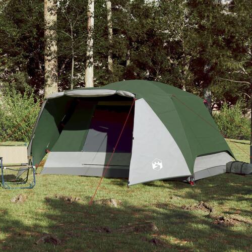 6-personers campingtelt med fortelt vandafvisende grøn