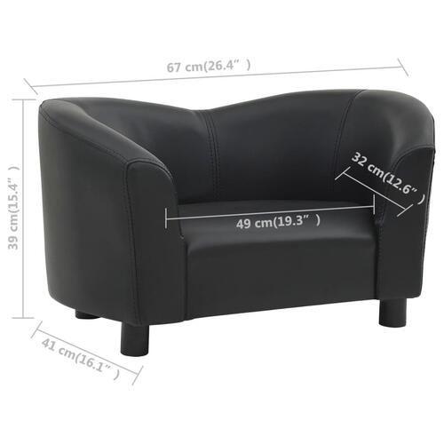 Hundesofa 67x41x39 cm kunstlæder sort