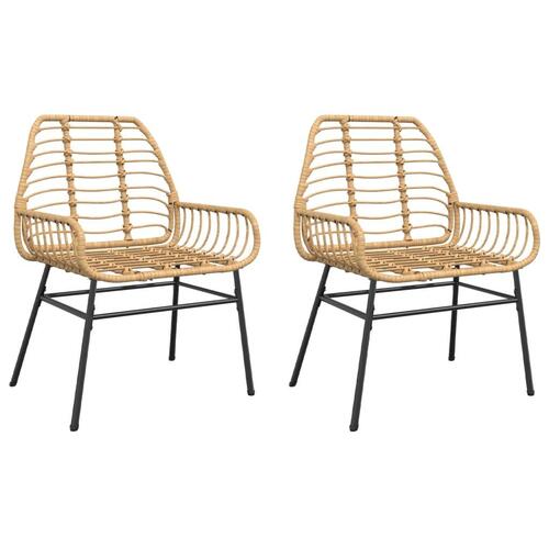 Havestole 2 stk. polyrattan brun