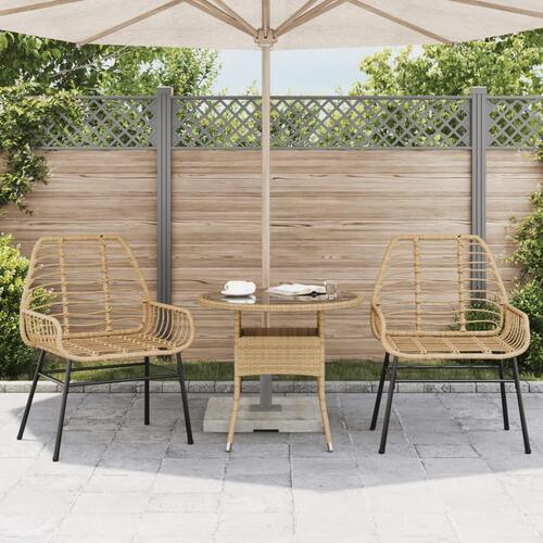 Havestole 2 stk. polyrattan brun