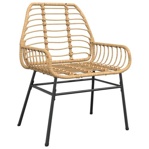 Havestole 2 stk. polyrattan brun