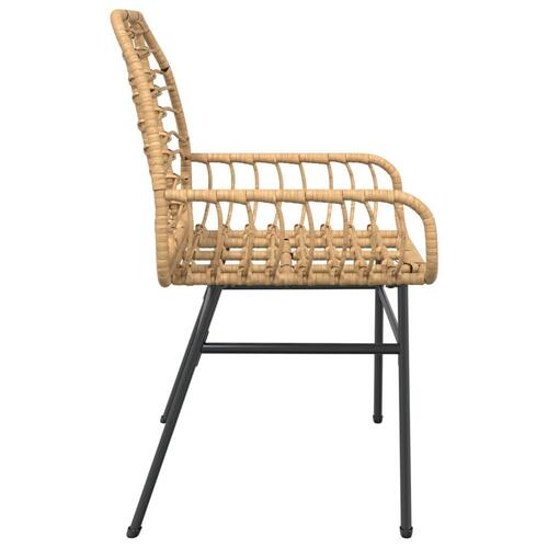 Havestole 2 stk. polyrattan brun