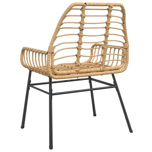 Havestole 2 stk. polyrattan brun