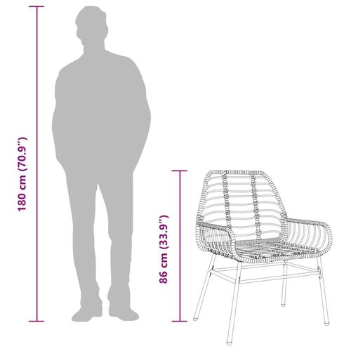 Havestole 2 stk. polyrattan brun