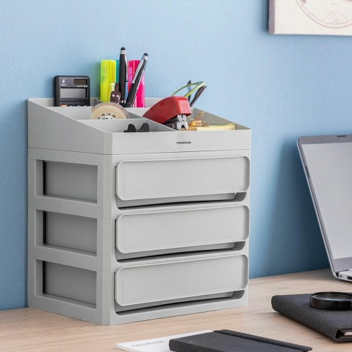 Makeser makeuporganisator - grå, 3 skuffer