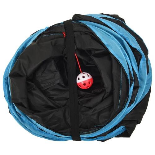 4-vejs kattetunnel 25 cm polyester sort og blå