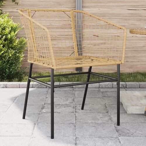 Havestole 2 stk. polyrattan brun