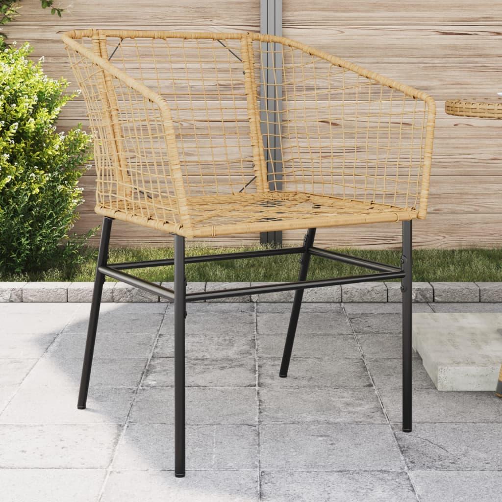 Havestole 2 stk. polyrattan brun