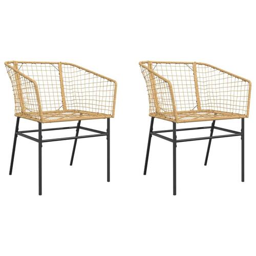 Havestole 2 stk. polyrattan brun