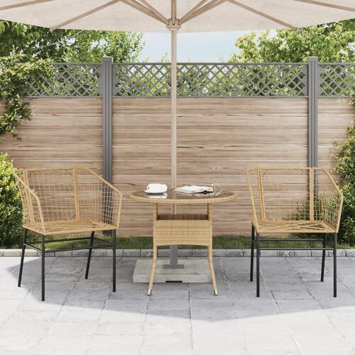 Havestole 2 stk. polyrattan brun