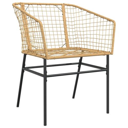 Havestole 2 stk. polyrattan brun