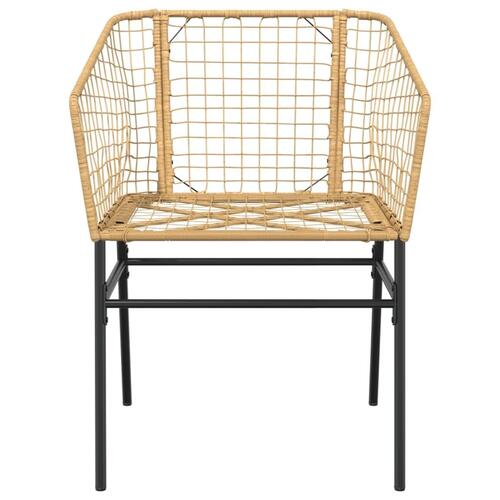 Havestole 2 stk. polyrattan brun