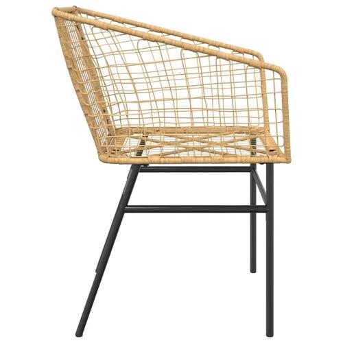 Havestole 2 stk. polyrattan brun