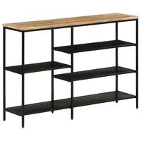 Konsolbord 110x30x75 cm massivt ru mangotræ og jern
