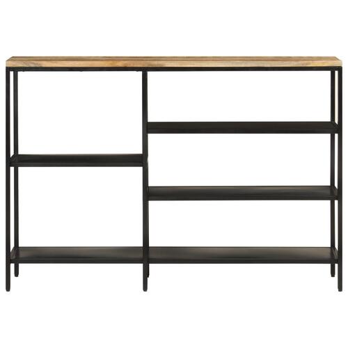 Konsolbord 110x30x75 cm massivt ru mangotræ og jern