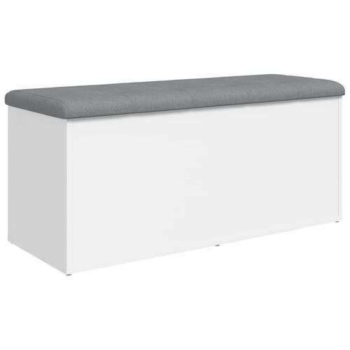 Opbevaringsbænk 102x42x45 cm konstrueret træ hvid
