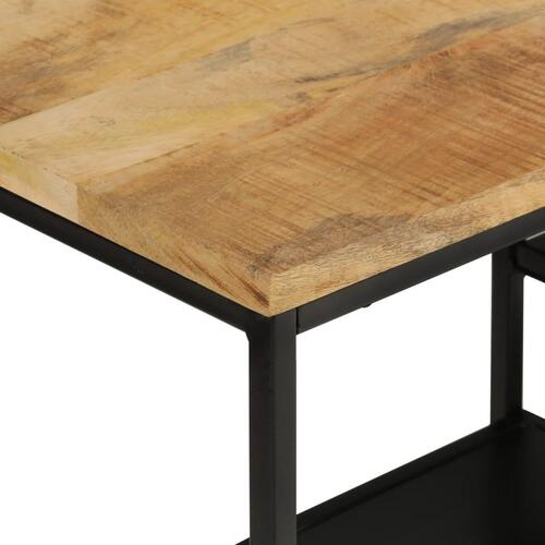 Konsolbord 110x30x75 cm massivt ru mangotræ og jern
