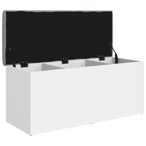 Opbevaringsbænk 102x42x45 cm konstrueret træ hvid