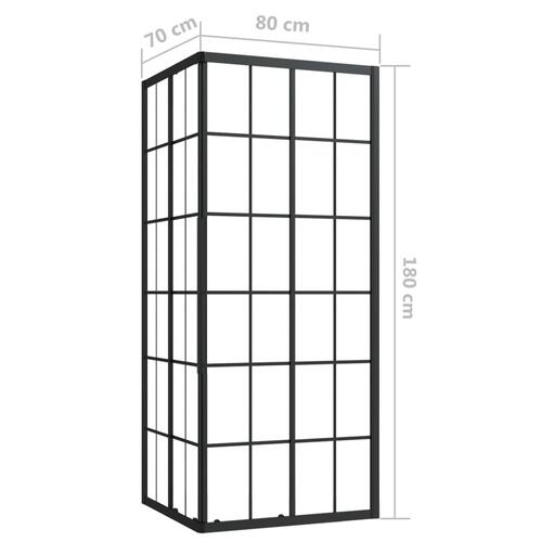 Brusekabine 80x70x180 cm sikkerhedsglas