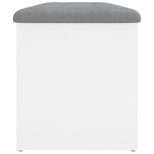 Opbevaringsbænk 102x42x45 cm konstrueret træ hvid