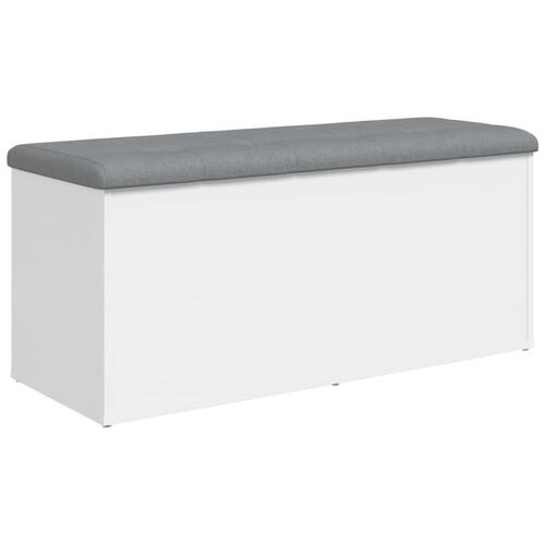 Opbevaringsbænk 102x42x45 cm konstrueret træ hvid