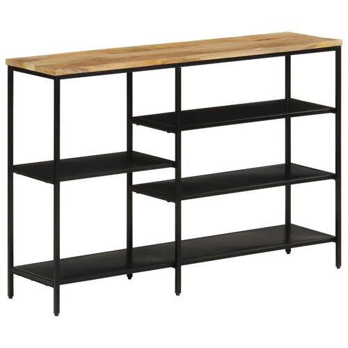 Konsolbord 110x30x75 cm massivt ru mangotræ og jern