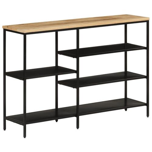 Konsolbord 110x30x75 cm massivt ru mangotræ og jern