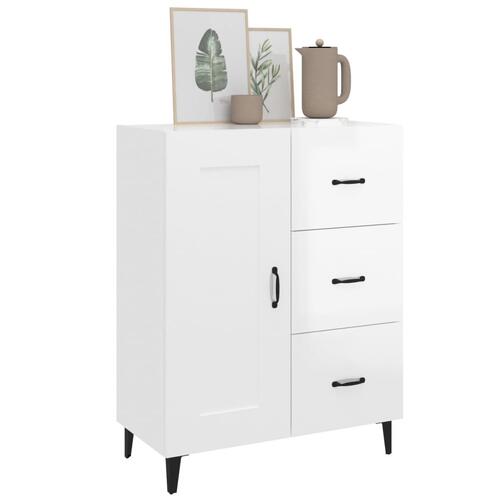 Skænk 69,5x34x90 cm konstrueret træ hvid højglans