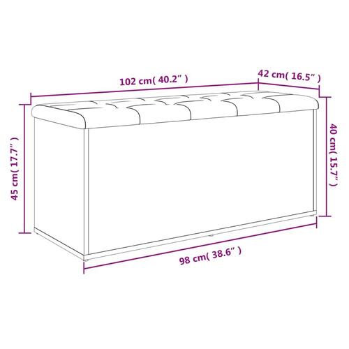 Opbevaringsbænk 102x42x45 cm konstrueret træ hvid
