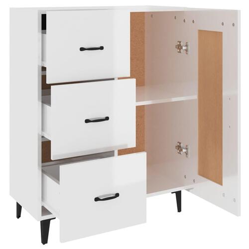 Skænk 69,5x34x90 cm konstrueret træ hvid højglans