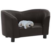 Hundesofa 67x41x39 cm kunstlæder brun
