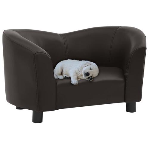 Hundesofa 67x41x39 cm kunstlæder brun