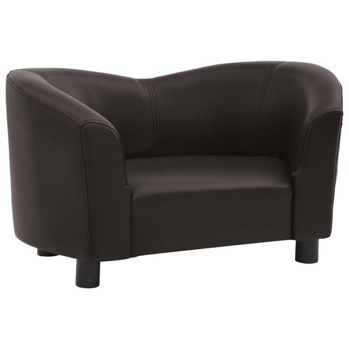 Hundesofa 67x41x39 cm kunstlæder brun