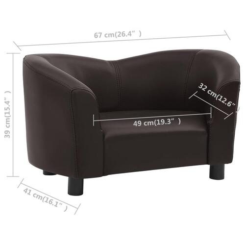 Hundesofa 67x41x39 cm kunstlæder brun